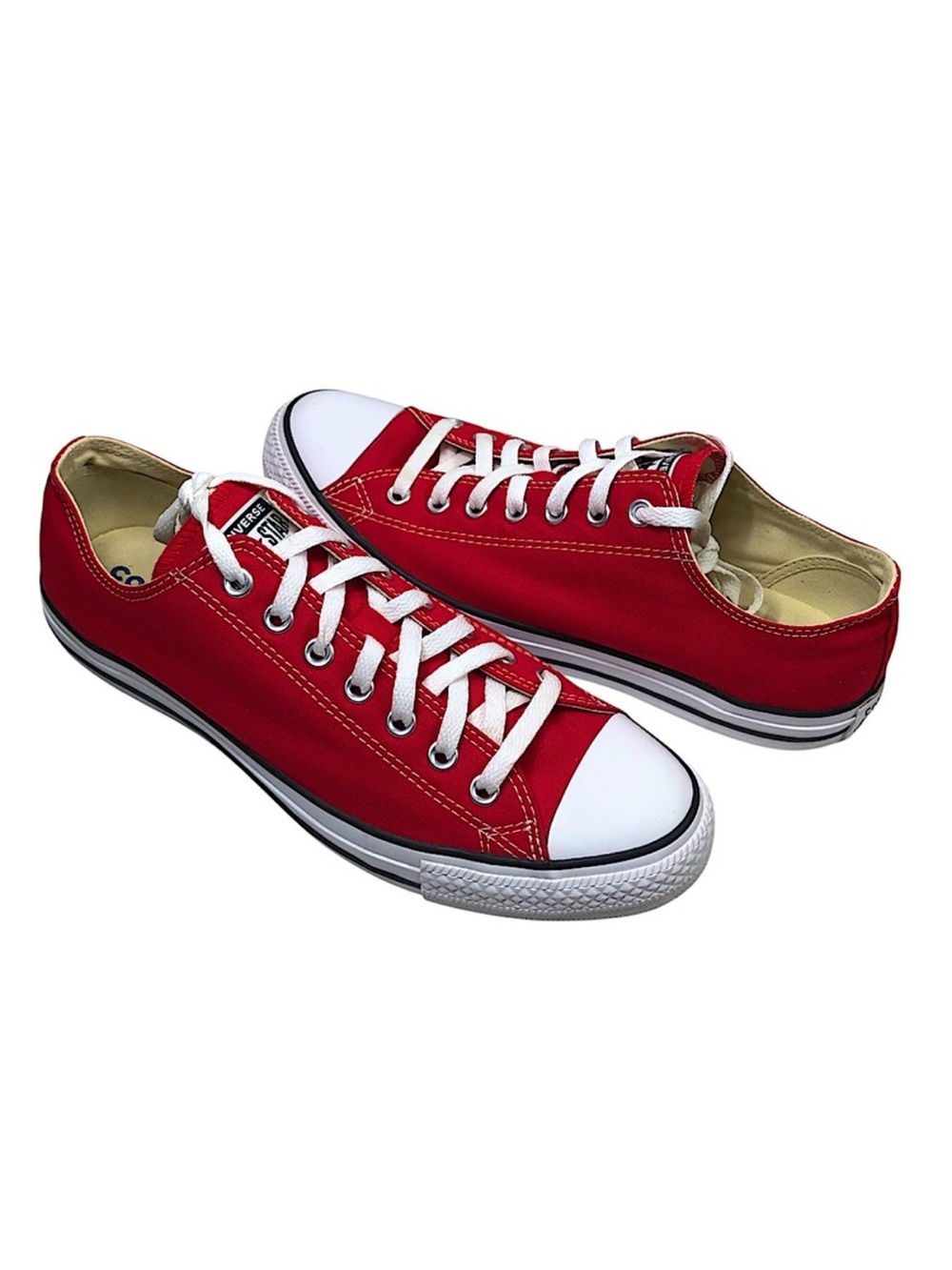 Converse Chuck Taylor All Star Red White Low Top Unisex Sneakers Men 10 Women 12